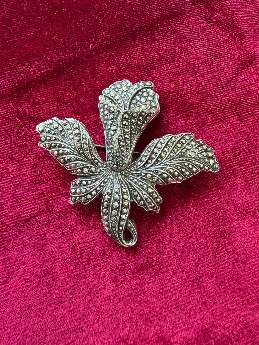 Vintage Art Deco West Germany Orchid Flower Brooch